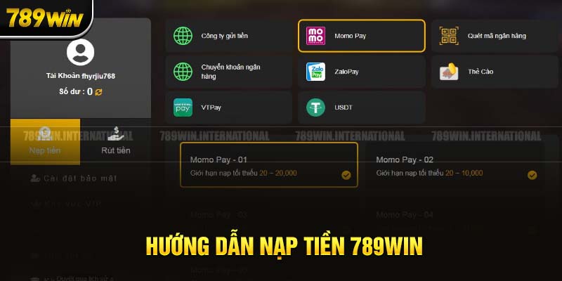 Nạp tiền nhanh chóng theo sự chỉ dẫn từ cổng game